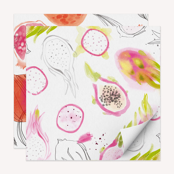 Wrapping Paper-WWP84 - Dragon Fruit & Pomegranate Wrapping Paper-Whistlefish