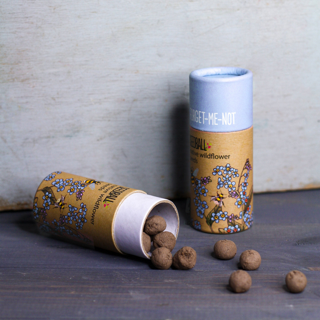 Seed Tube-SB-FORGET - Forget Me Not Wildflower Seed Tube-Seedball