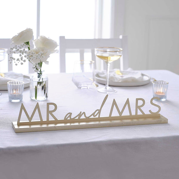 Sign - ML-113 - Gold Metal Mr and Mrs Sign - Gold Metal Mr and Mrs Sign - Whistlefish