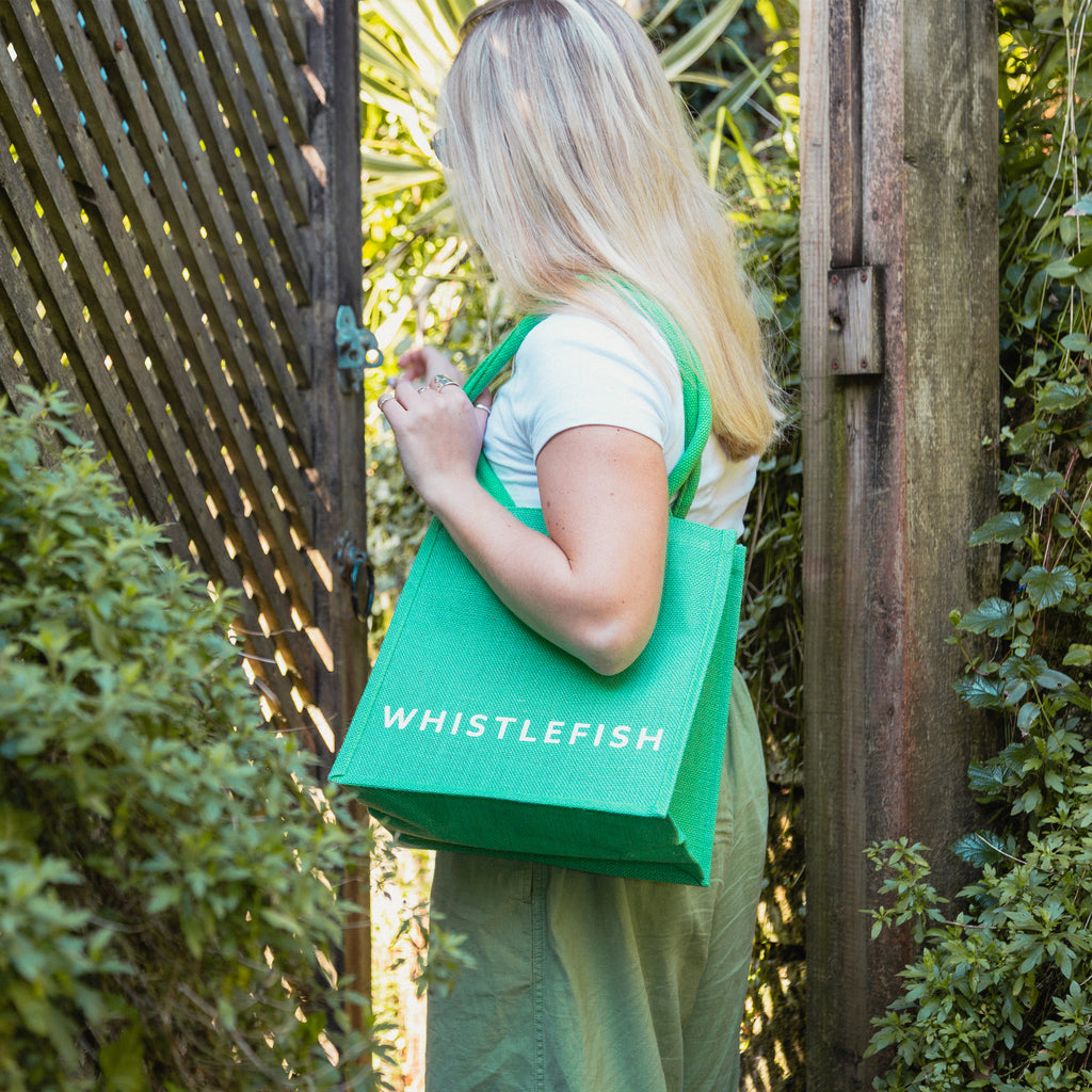 Small Jute Bag-JB195 - Apple Green Small Jute Bag-Whistlefish