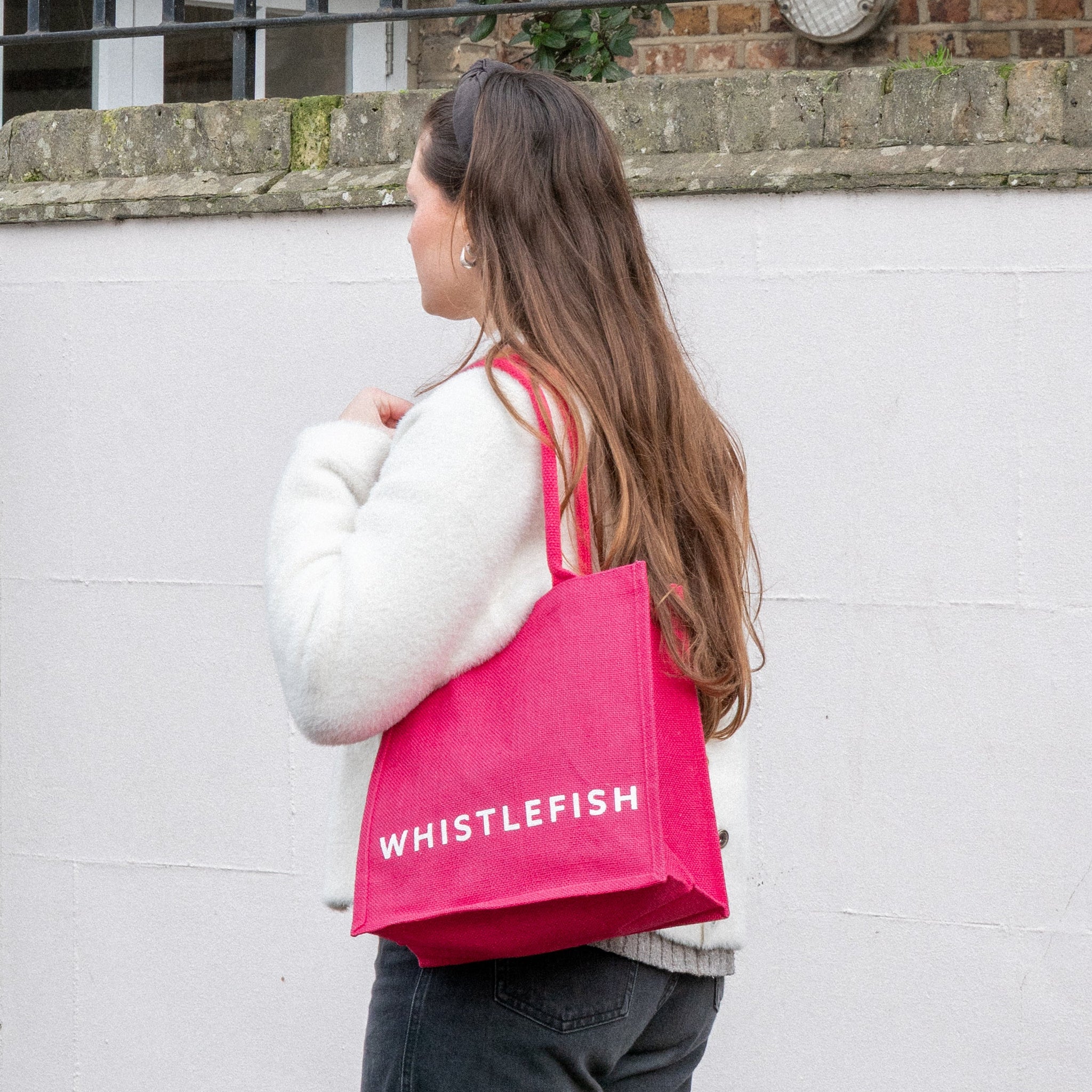 Small Jute Bag-JB209 - Fuchsia Small Jute Bag-Whistlefish