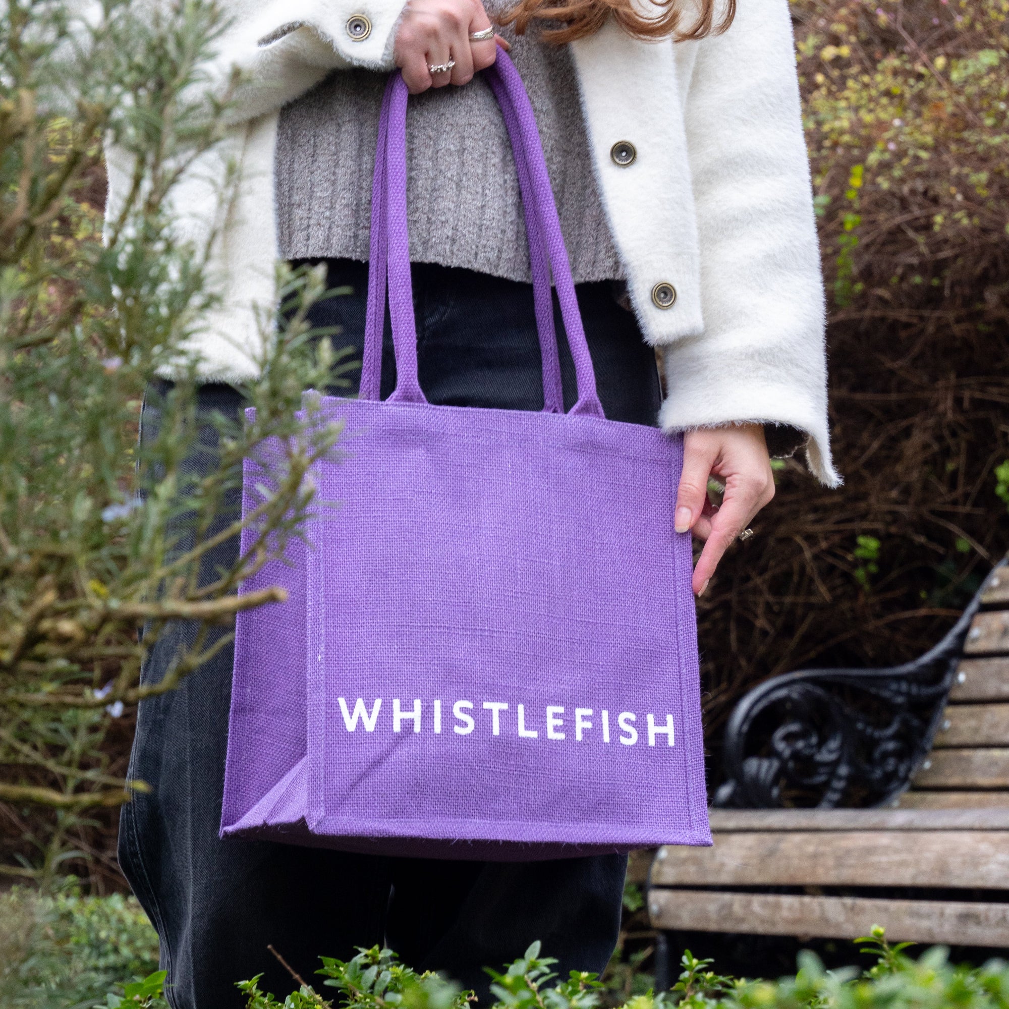 Small Jute Bag-JB216 - Violet Small Jute Bag-Whistlefish
