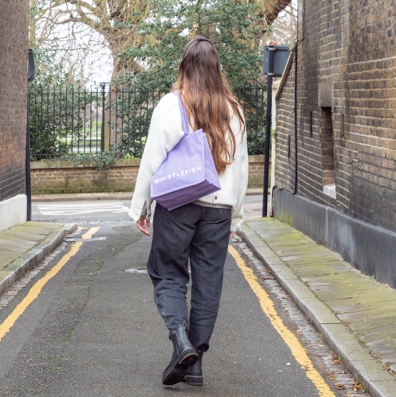 Small Jute Bag-JB217 - Lavender Small Jute Bag-Whistlefish