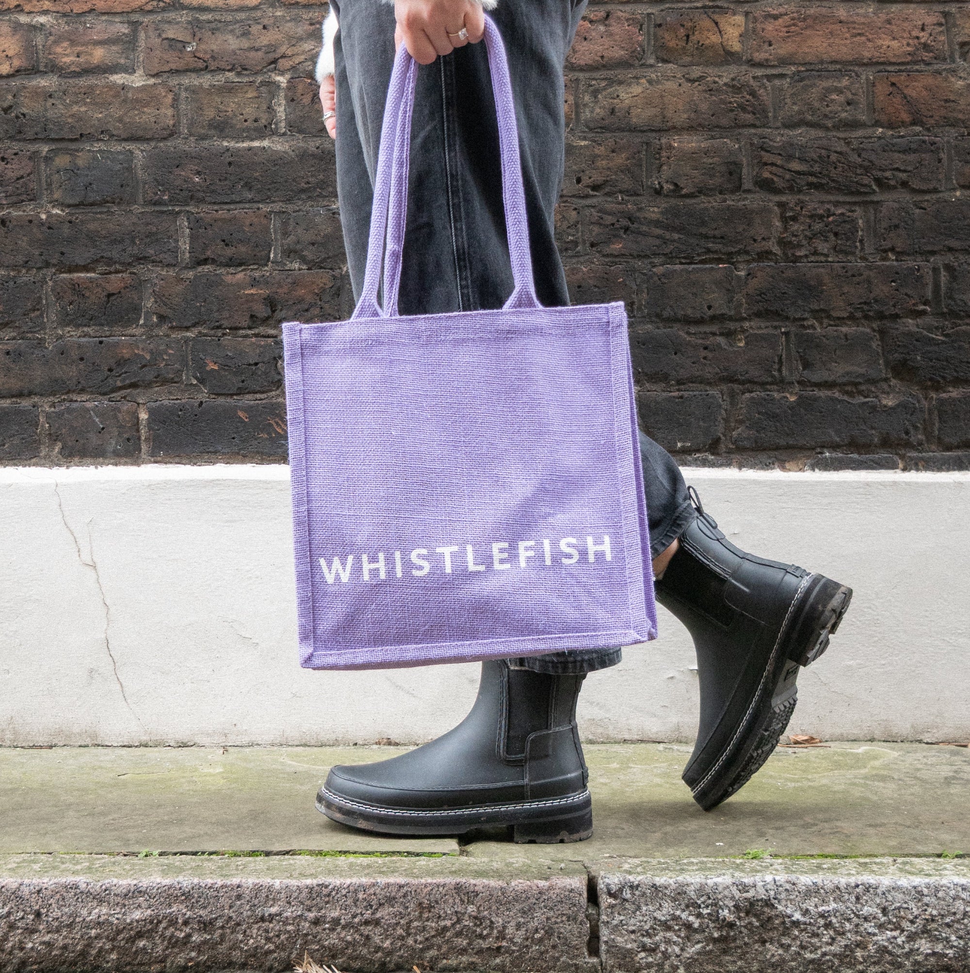 Small Jute Bag-JB217 - Lavender Small Jute Bag-Whistlefish