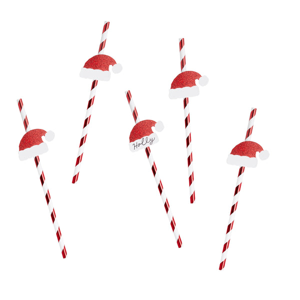 Christmas Craft - XM005 - Santa Hat Straws (16 Pack) - Santa Hat Straws (16 Pack) - Whistlefish