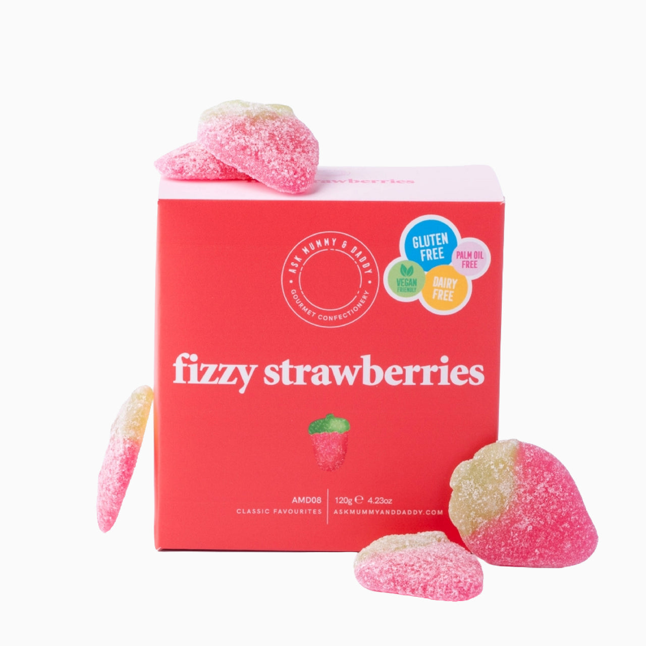 Sweet Gift Box-5060736013434 - Fizzy Strawberries Gift Box-Ask Mummy & Daddy