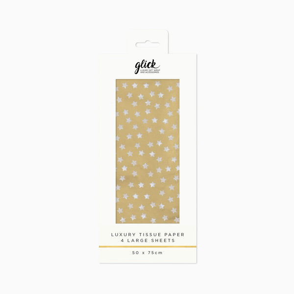 Tissue Paper-TPC21 - Tissue Stars Gold-Glick