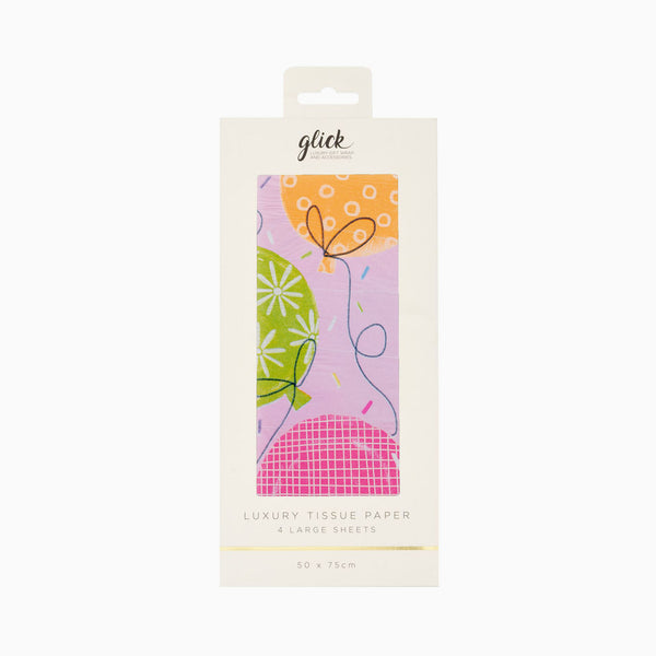 Tissue Paper-TPP2623 - Patterned Big Balloons Pink Tissue Paper-Glick