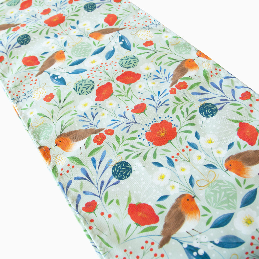 Table Runner-XM25TR - Berry & Rose Robin Table Runner-Whistlefish