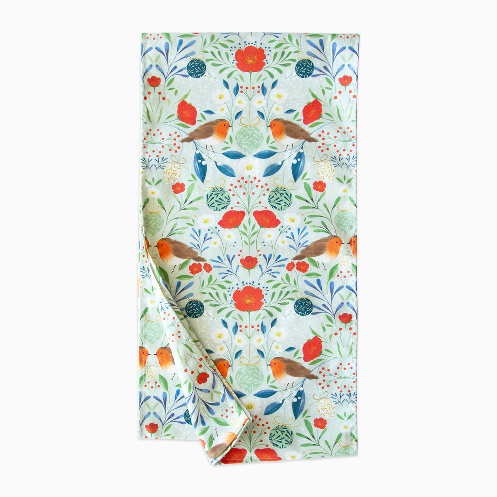 Table Runner-XM25TR - Berry & Rose Robin Table Runner-Whistlefish