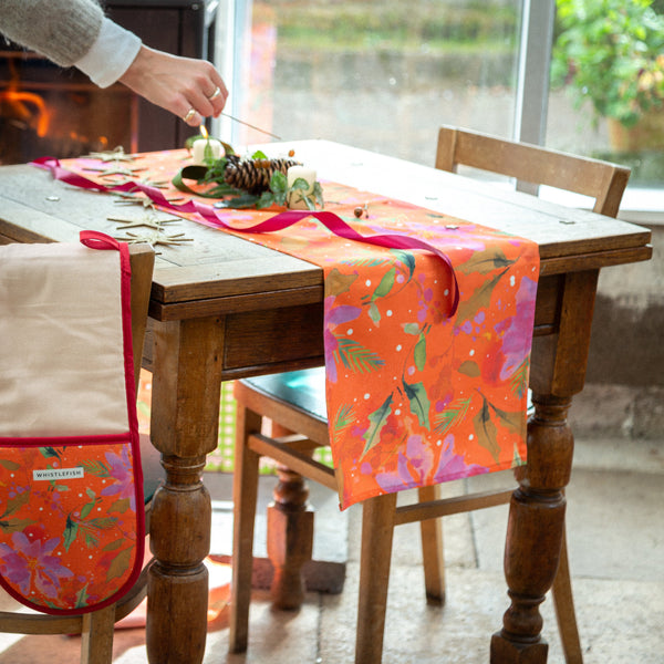 Table Runner - XR24TR - Vibrant Poinsettia Christmas Table Runner - Vibrant Poinsettia Christmas Table Runner - Whistlefish