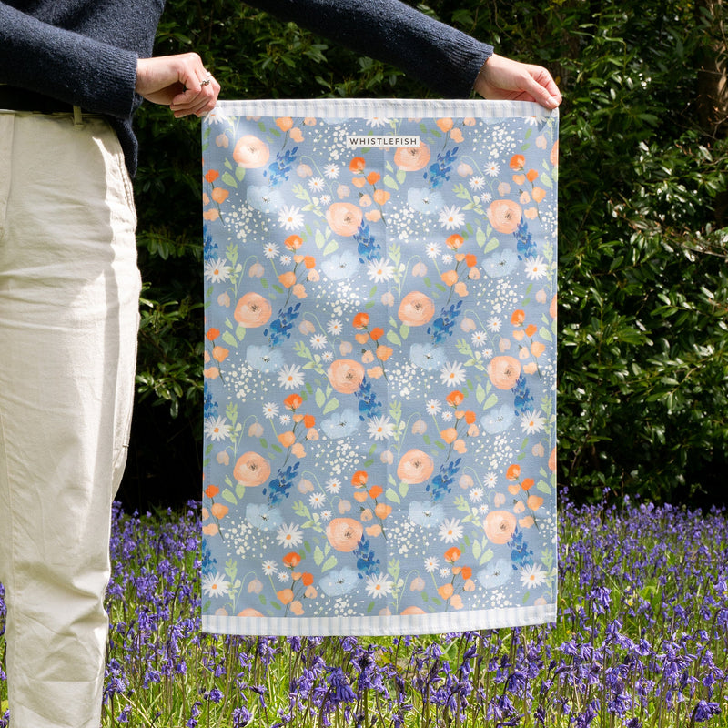 Tea Towel - BM02TT - Blue Meadows Navy Tea Towel - Blue Meadows Navy Tea Towel - Whistlefish