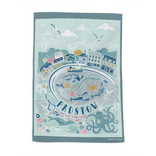 Tea Towel - CO13TT - Padstow Tea Towel - Padstow Tea Towel - Coastal Homewares - Whistlefish