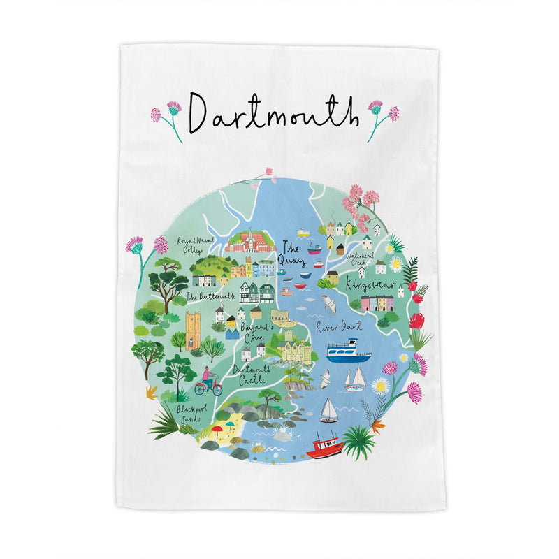 Tea Towel-CR09TT - Dartmouth Map Tea Towel-Whistlefish