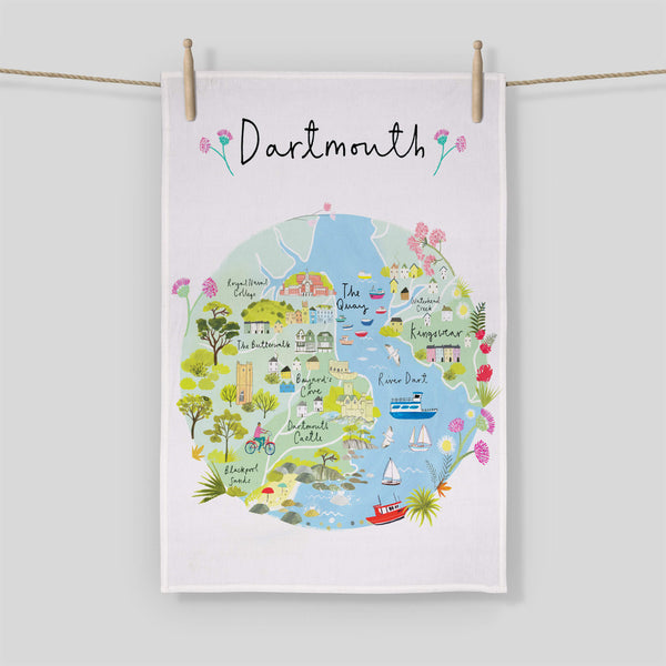 Tea Towel-CR09TT - Dartmouth Map Tea Towel-Whistlefish
