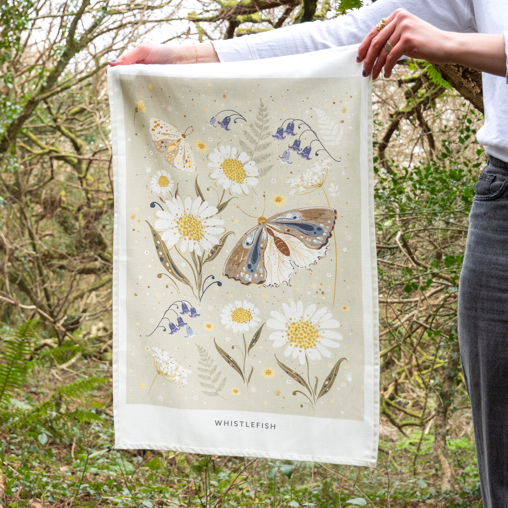Tea Towel-CR2503TT - Celtic Rainforest Moth Tea Towel-Whistlefish