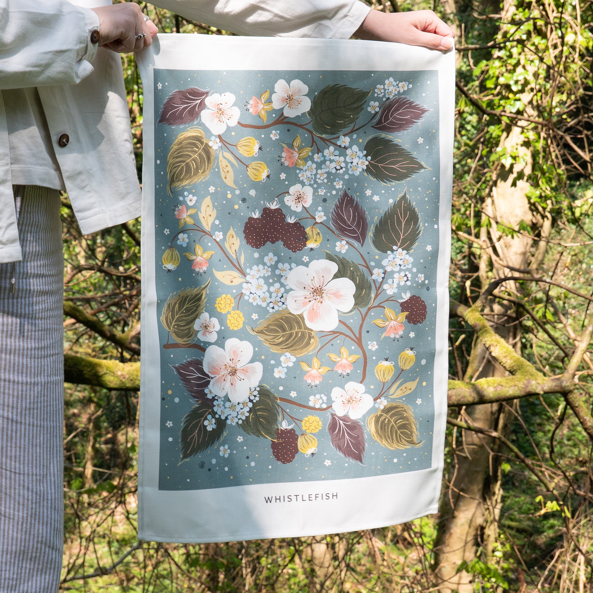 Tea Towel-CR2504TT - Celtic Rainforest Blackberry Tea Towel-Whistlefish