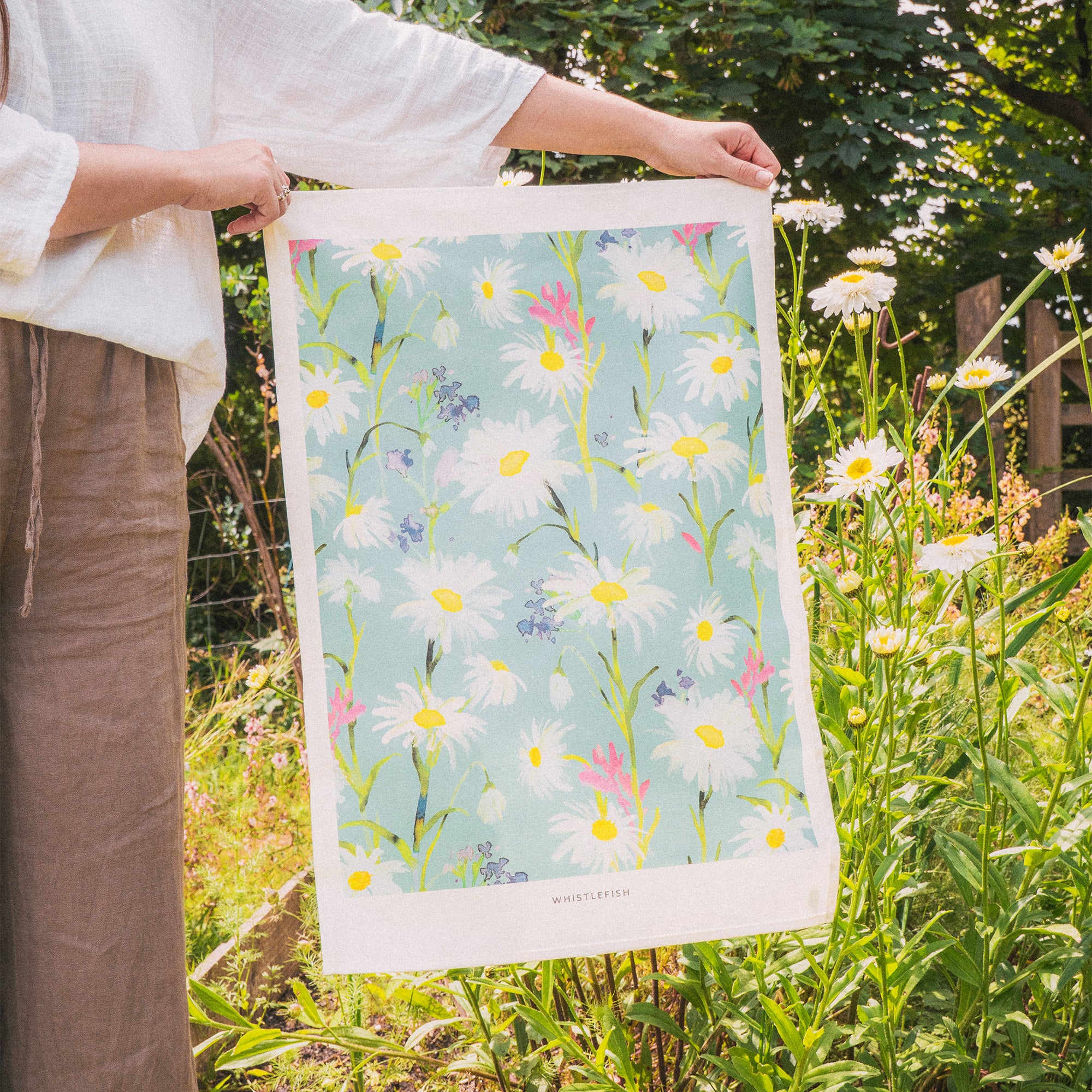 Tea Towel-DA25TT - Messy Daisy Tea Towel-Whistlefish