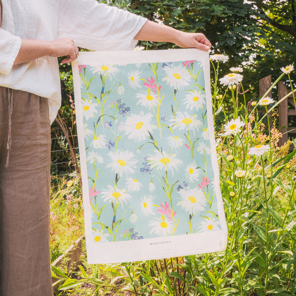Tea Towel-DA25TT - Messy Daisy Tea Towel-Whistlefish
