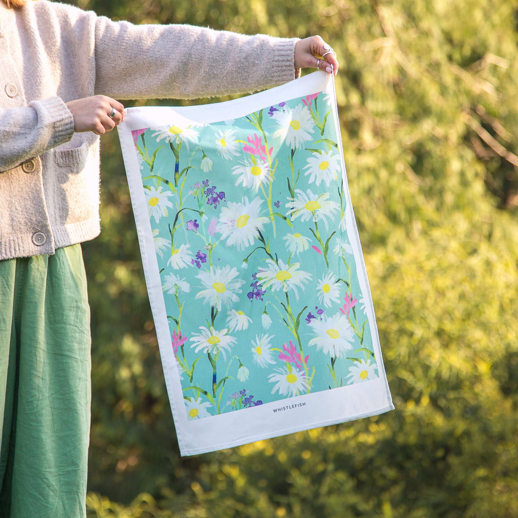 Tea Towel-DA25TT - Messy Daisy Tea Towel-Whistlefish