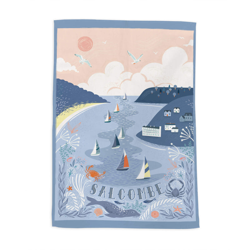 Tea Towel-DV02TT - Salcombe Tea Towel-Whistlefish