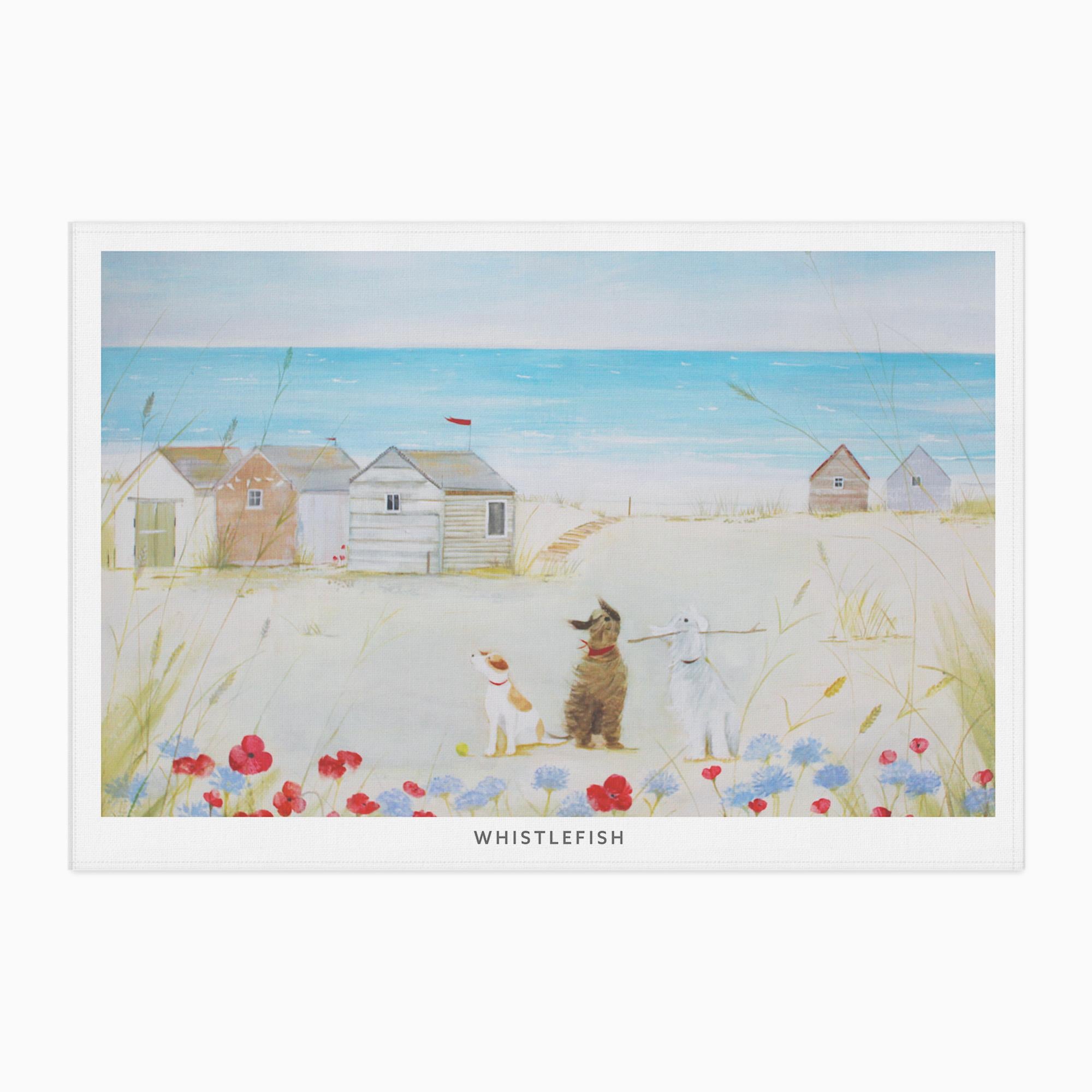 Tea Towel-HC12TT - Hannah Cole Fun In The Dunes Tea Towel-Hannah Cole