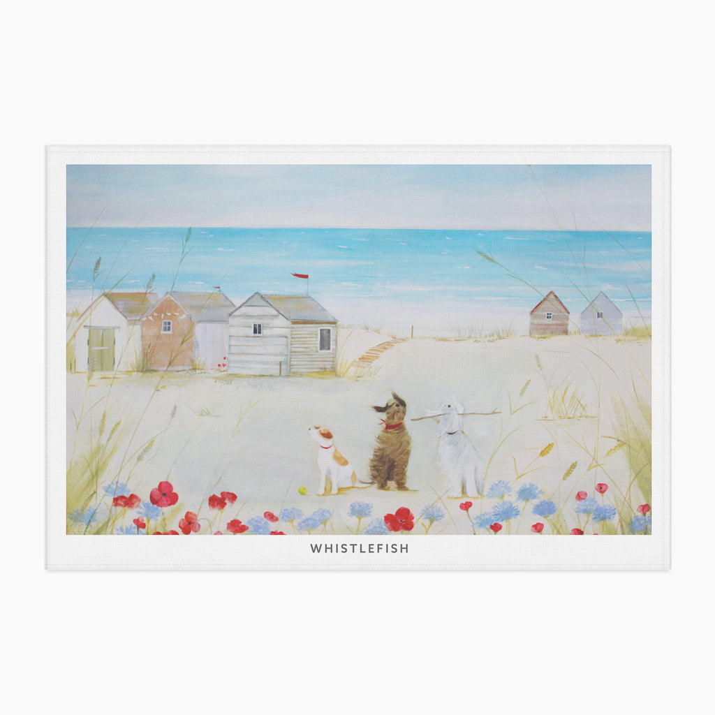 Tea Towel-HC12TT - Hannah Cole Fun In The Dunes Tea Towel-Hannah Cole