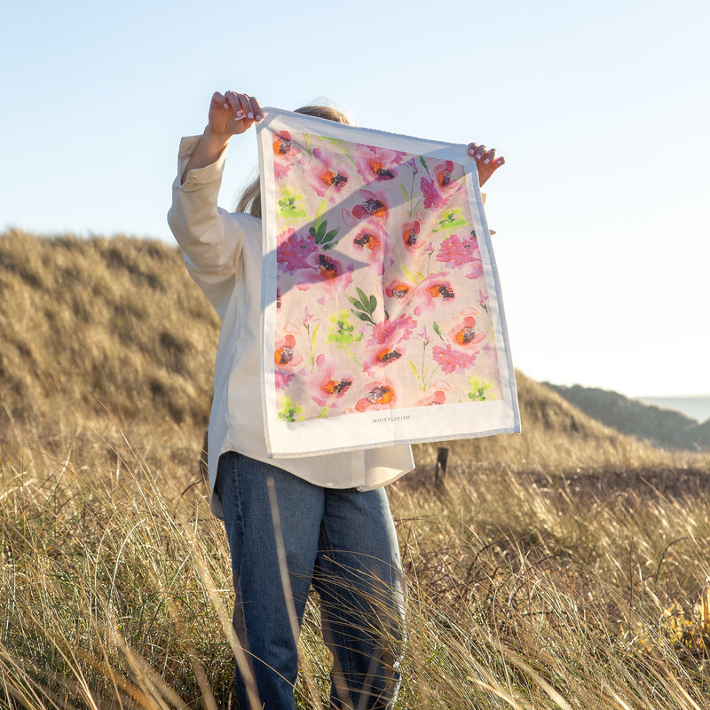 Tea Towel - OR24TT - Orange Poppy Tea Towel - Orange Poppy Tea Towel - Whistlefish