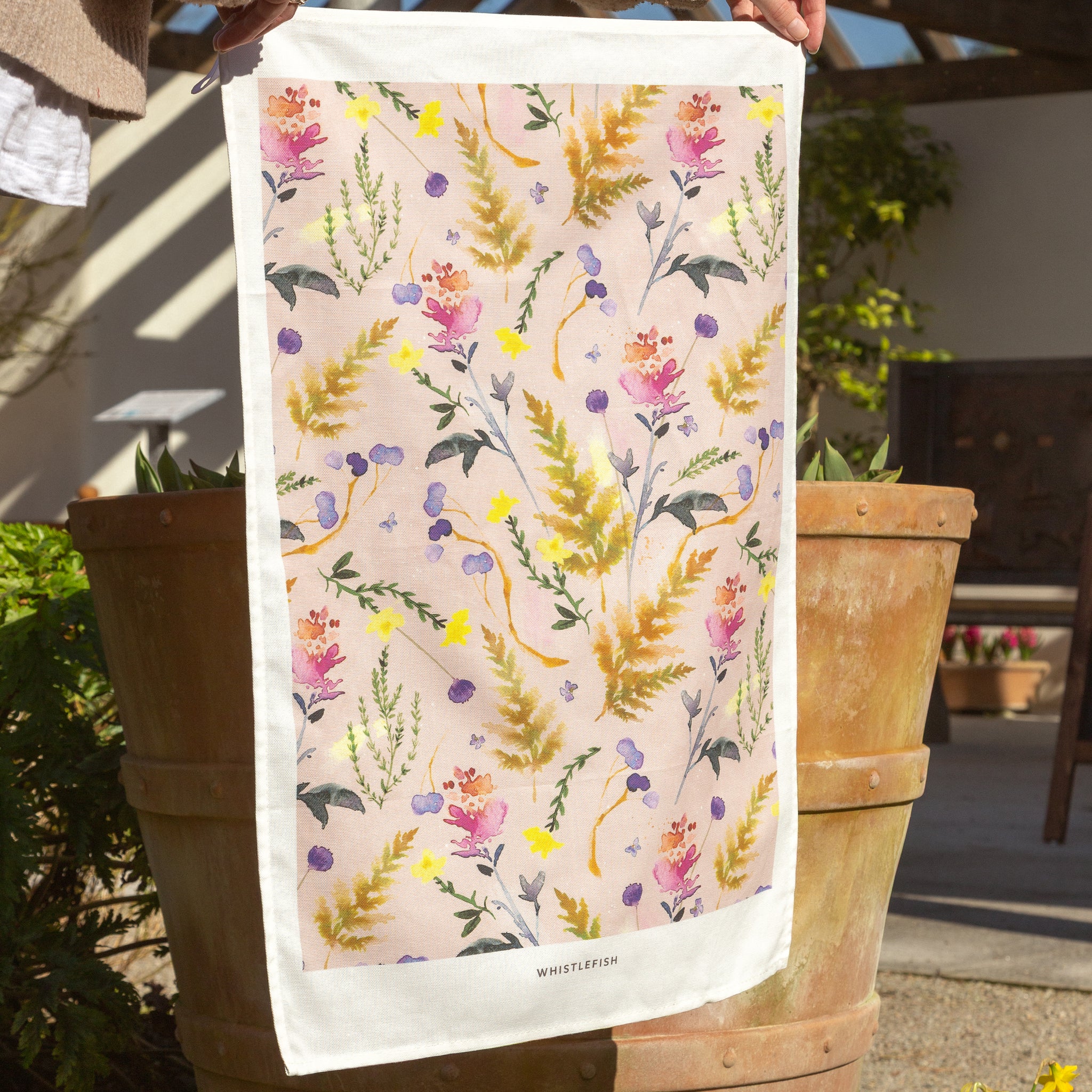 Tea Towel-PT25TT - Blue Poppy & Thyme Tea Towel-Whistlefish