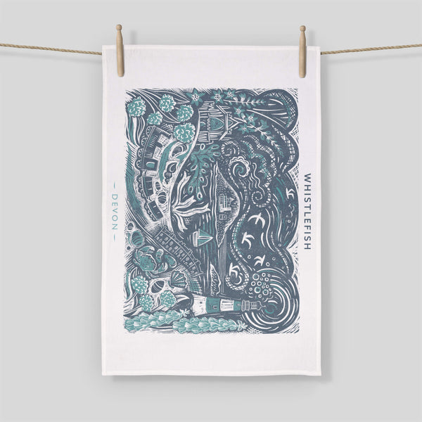 Tea Towel-WTT127 - Devon Lino Tea Towel-Whistlefish