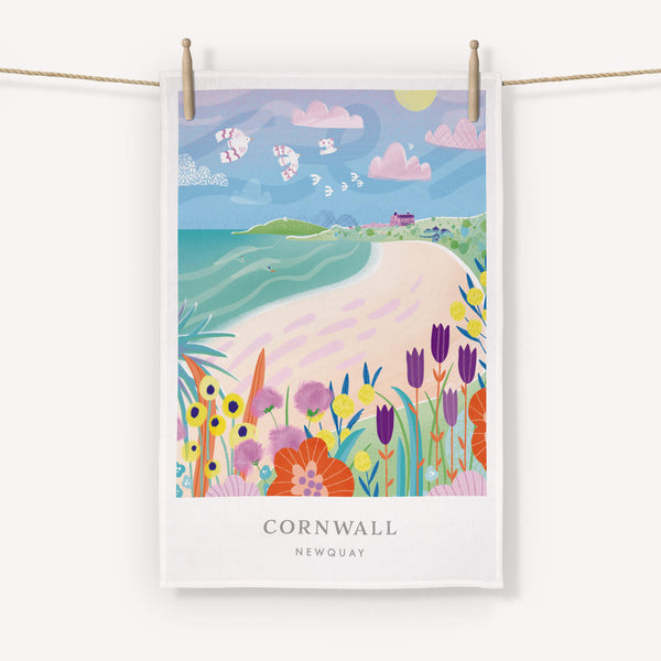 Tea Towel - WTT139 - Newquay Brights Tea Towel - Newquay Brights Tea Towel - Coastal Homewares - Whistlefish