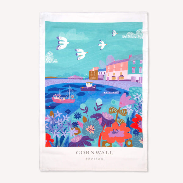 Tea Towel-WTT143 - Padstow Tea Towel-Whistlefish