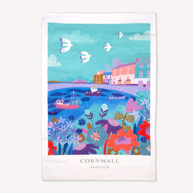 Tea Towel-WTT143 - Padstow Tea Towel-Whistlefish