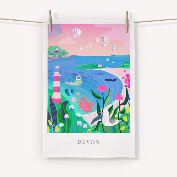 Tea Towel - WTT146 - Devon Bright Tea Towel - Devon Brights Tea Towel - Art For The Home - Whistlefish