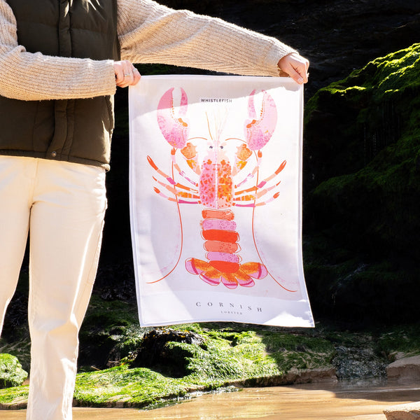 Tea Towel - WTT229 - Cornish Lobster Tea Towel - Cornish Lobster Tea Towel - Whistlefish