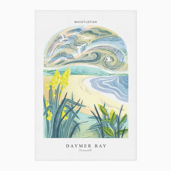 Tea Towel-WTT250 - Daymer Arched Lino Tea Towel-Whistlefish