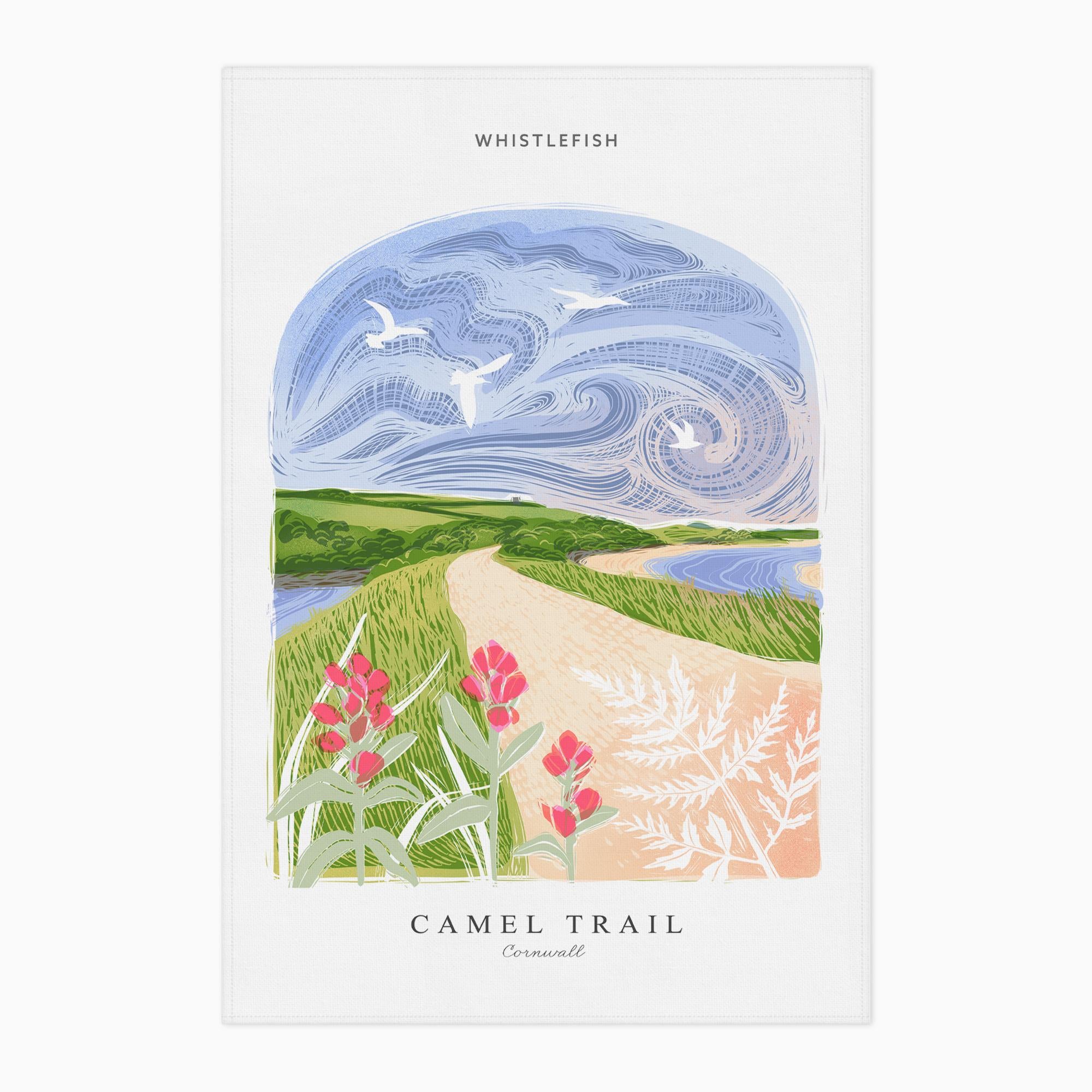 Tea Towel-WTT258 - Camel Trail Arched Lino Tea Towel-Whistlefish