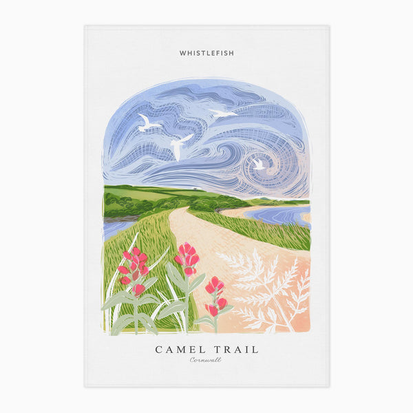 Tea Towel-WTT258 - Camel Trail Arched Lino Tea Towel-Whistlefish