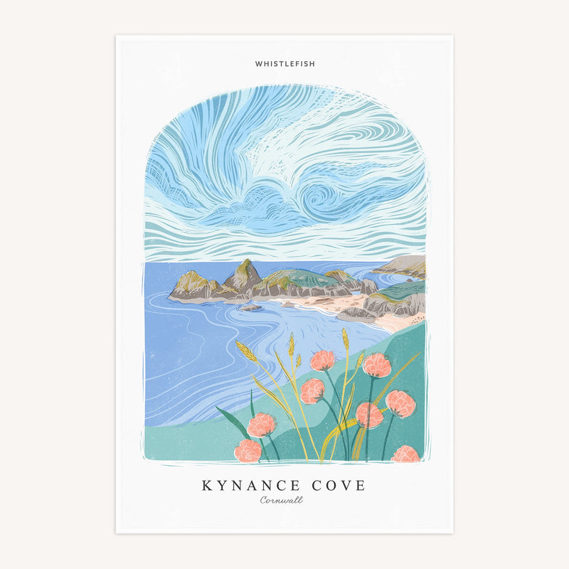 Tea Towel - WTT260 - Kynance Cove Arched Lino Tea Towel - Kynance Cove Arched Lino Tea Towel - Whistlefish