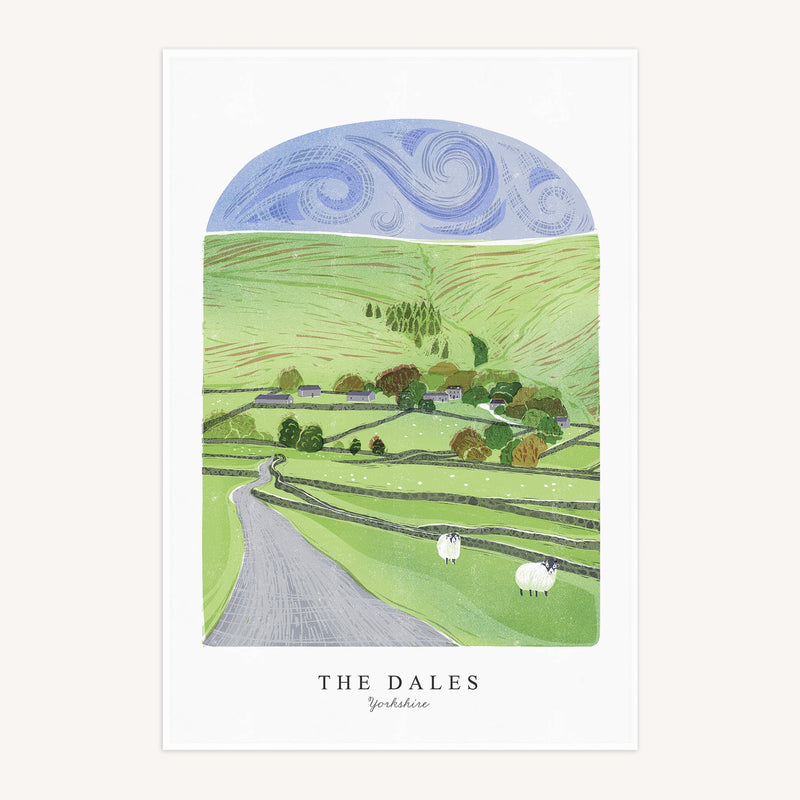 Tea Towel - WTT261 - The Dales Arched Lino Tea Towel - The Dales Arched Lino Tea Towel - Whistlefish