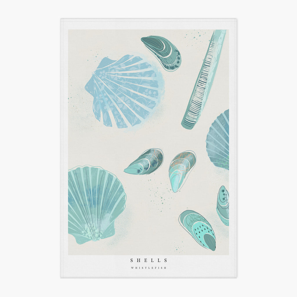 Tea Towel-WTT272 - Seagrass Collection Shells Tea Towel-Whistlefish