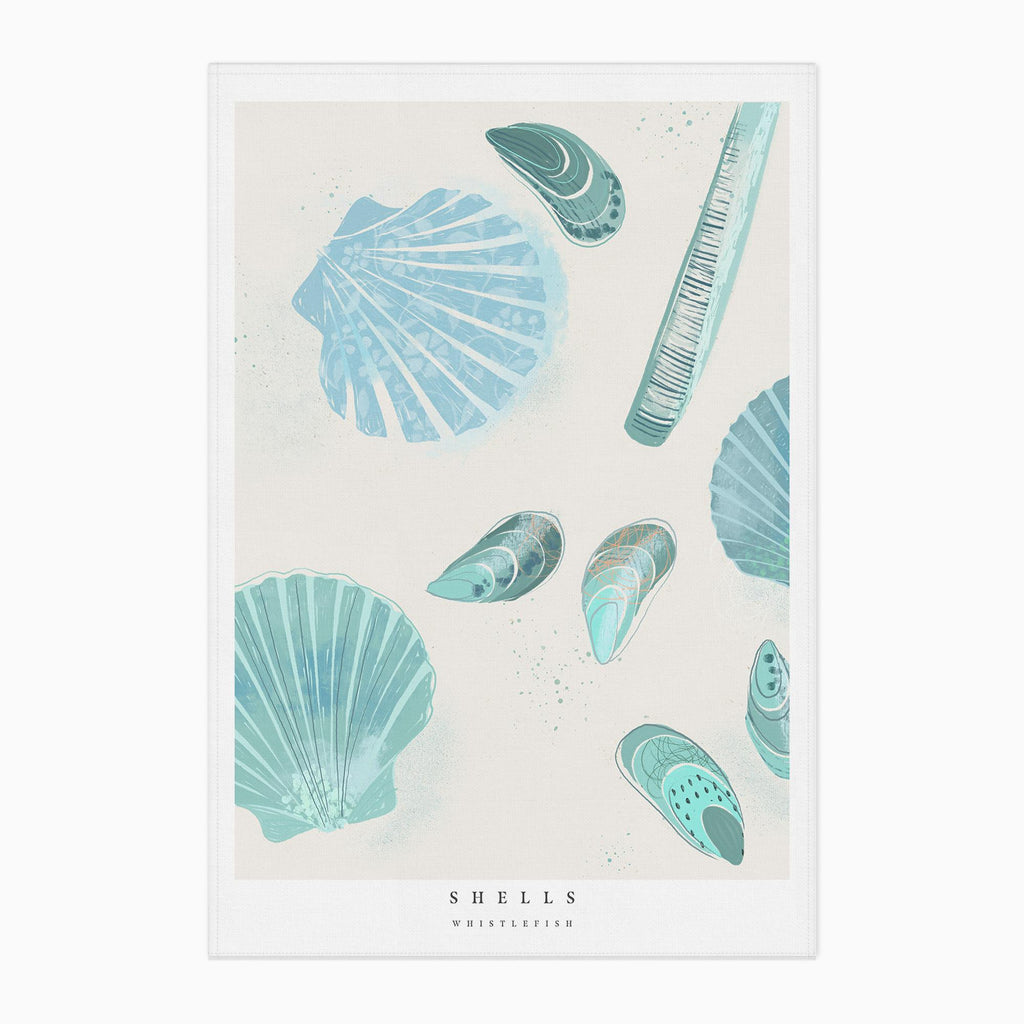 Tea Towel-WTT272 - Seagrass Shells Tea Towel-Whistlefish