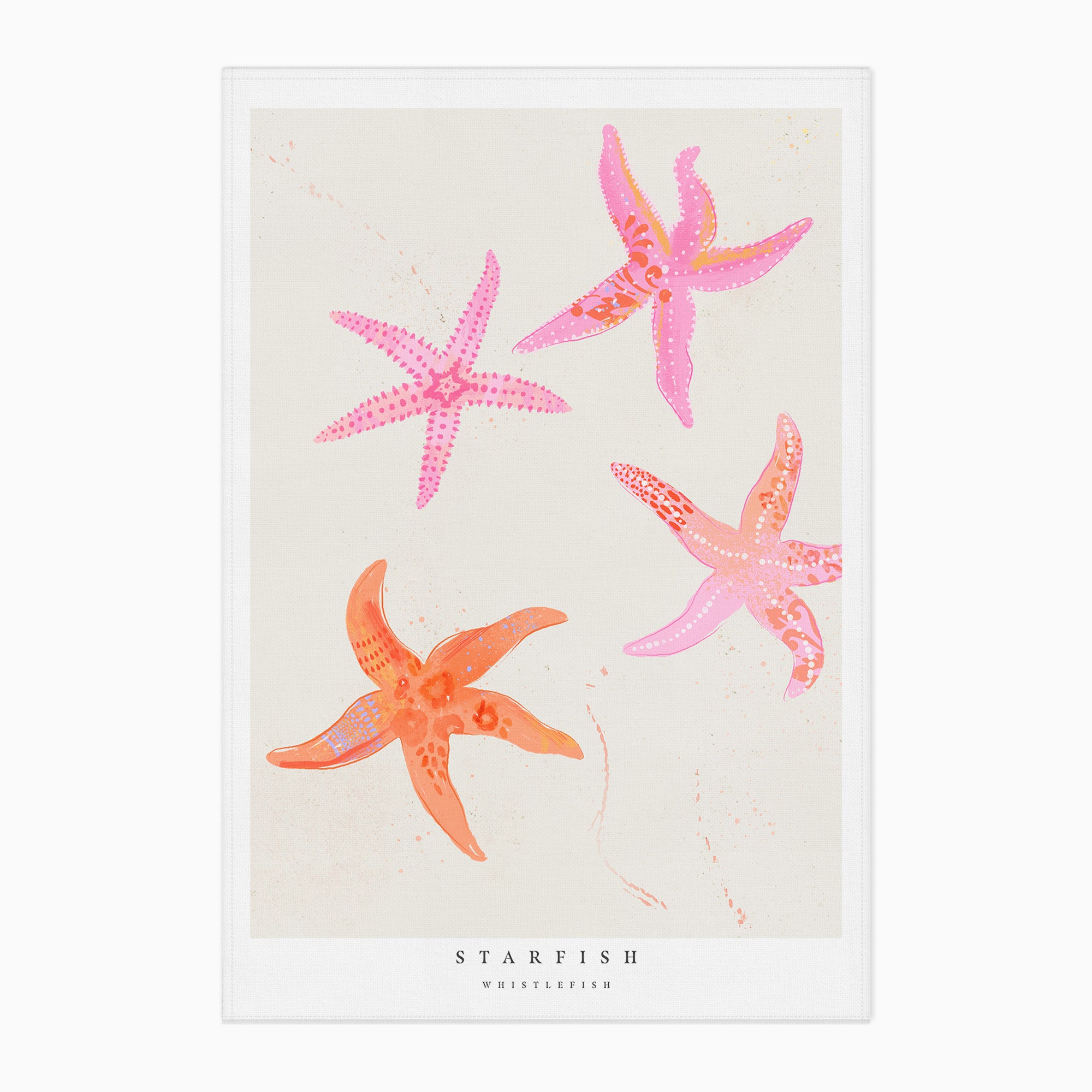 Tea Towel-WTT273 - Seagrass Collection Starfish Tea Towel-Whistlefish
