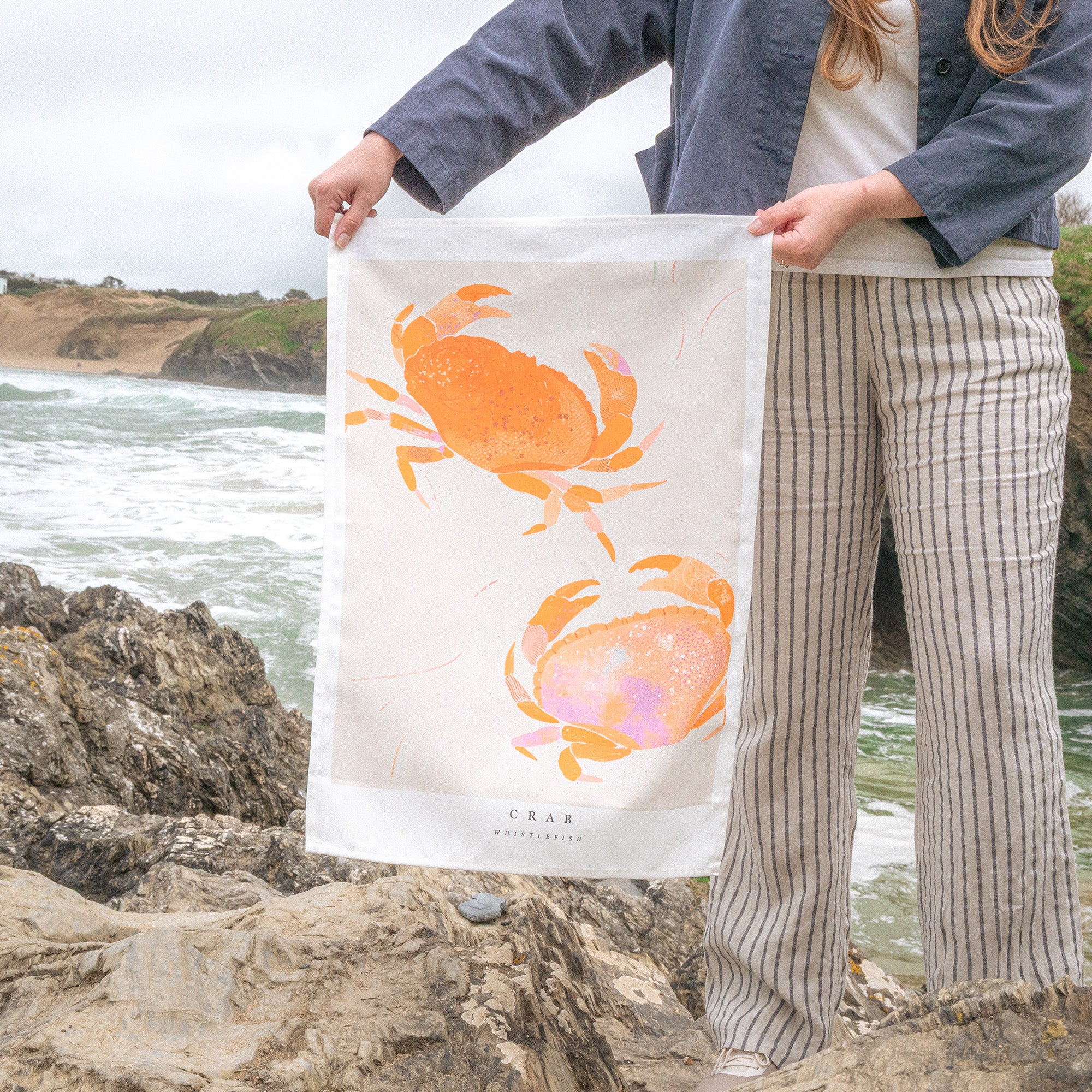 Tea Towel-WTT276 - Seagrass Crabs Tea Towel-Whistlefish