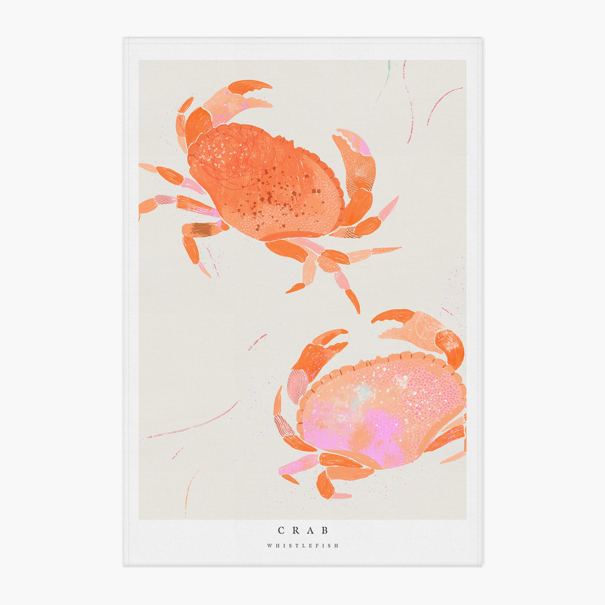 Tea Towel-WTT276 - Seagrass Collection Crabs Tea Towel-Whistlefish