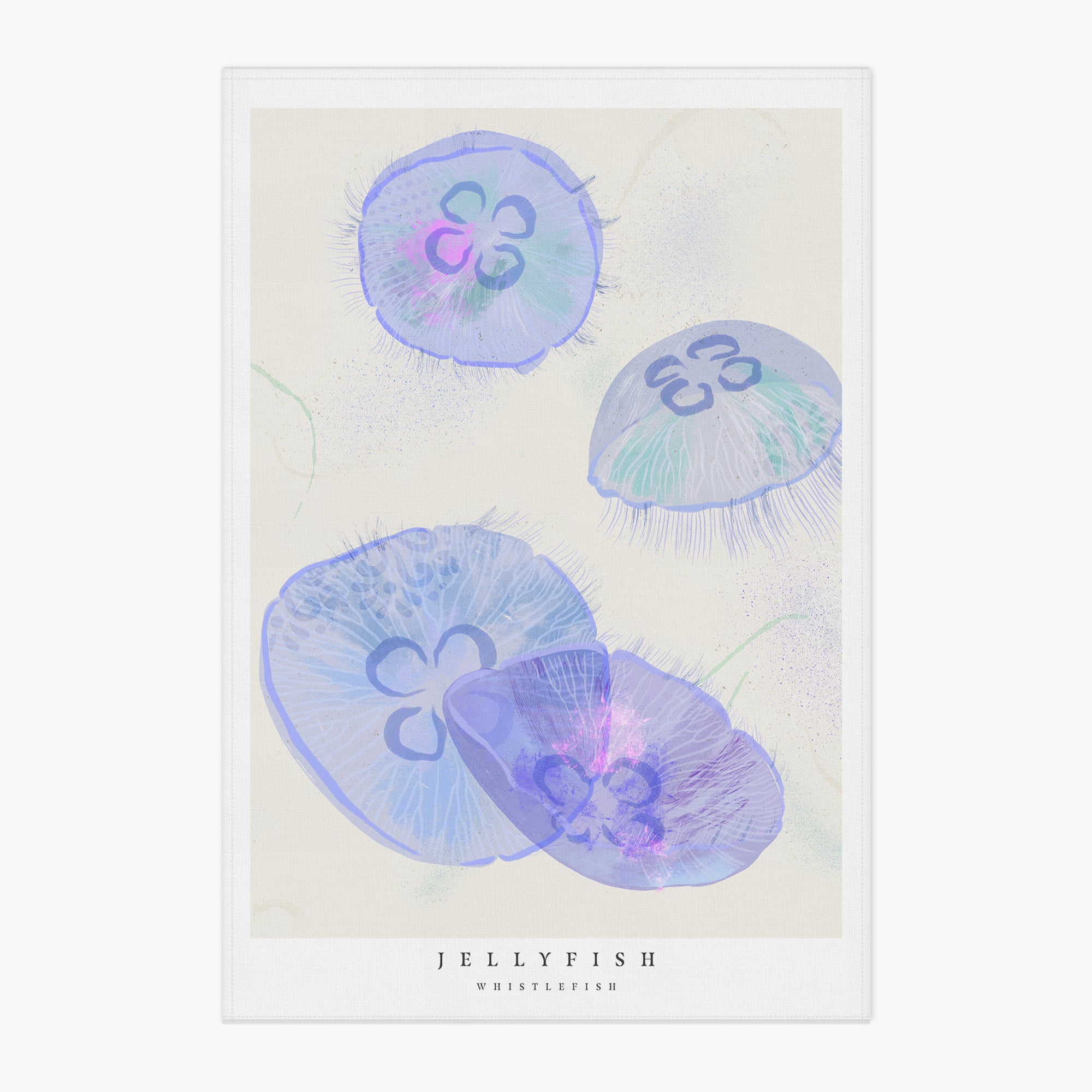 Tea Towel-WTT278 - Seagrass Collection Jellyfish Tea Towel-Whistlefish