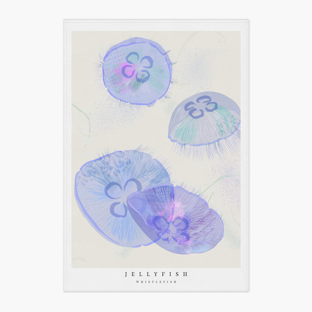 Tea Towel-WTT278 - Seagrass Collection Jellyfish Tea Towel-Whistlefish