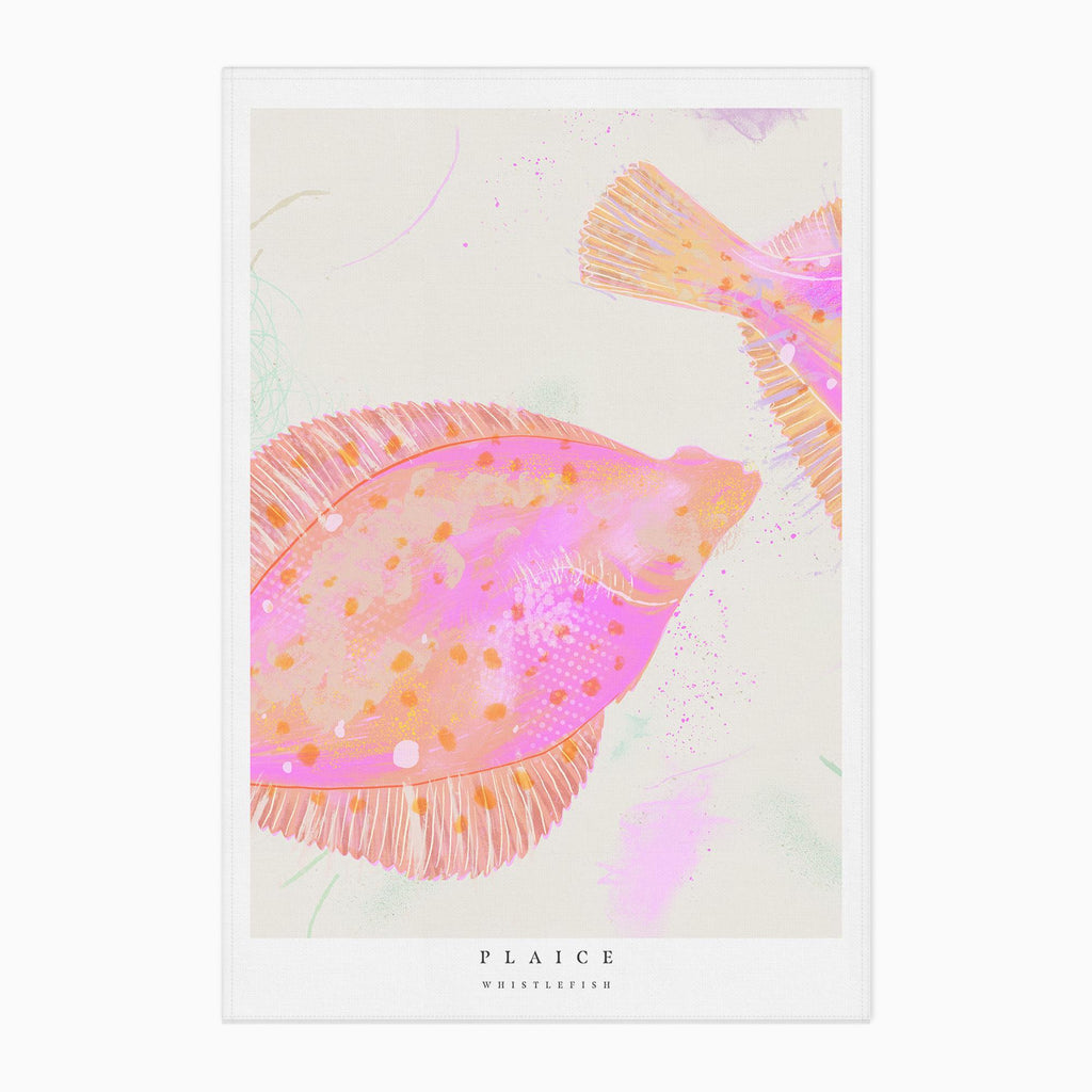 Tea Towel-WTT279 - Seagrass Plaice Tea Towel-Whistlefish