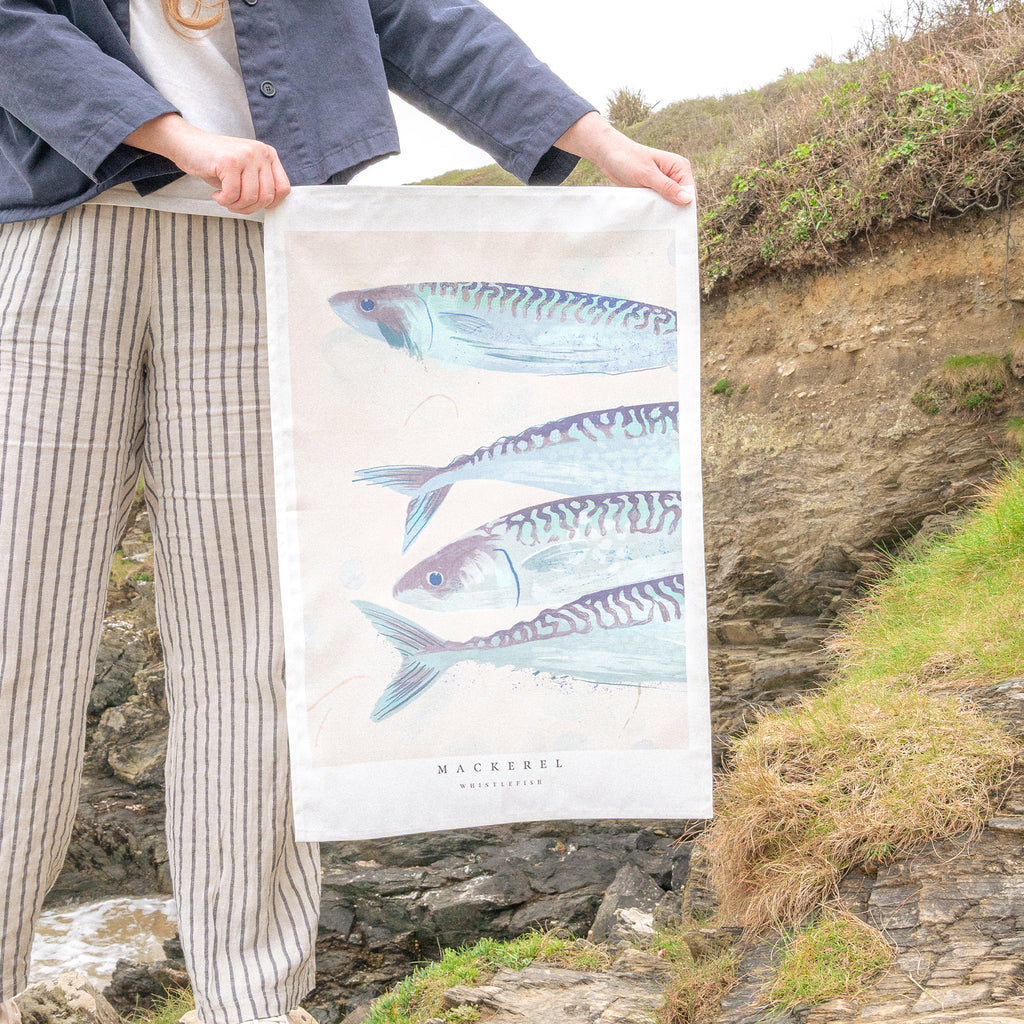Tea Towel-WTT280 - Seagrass Mackerel Tea Towel-Whistlefish
