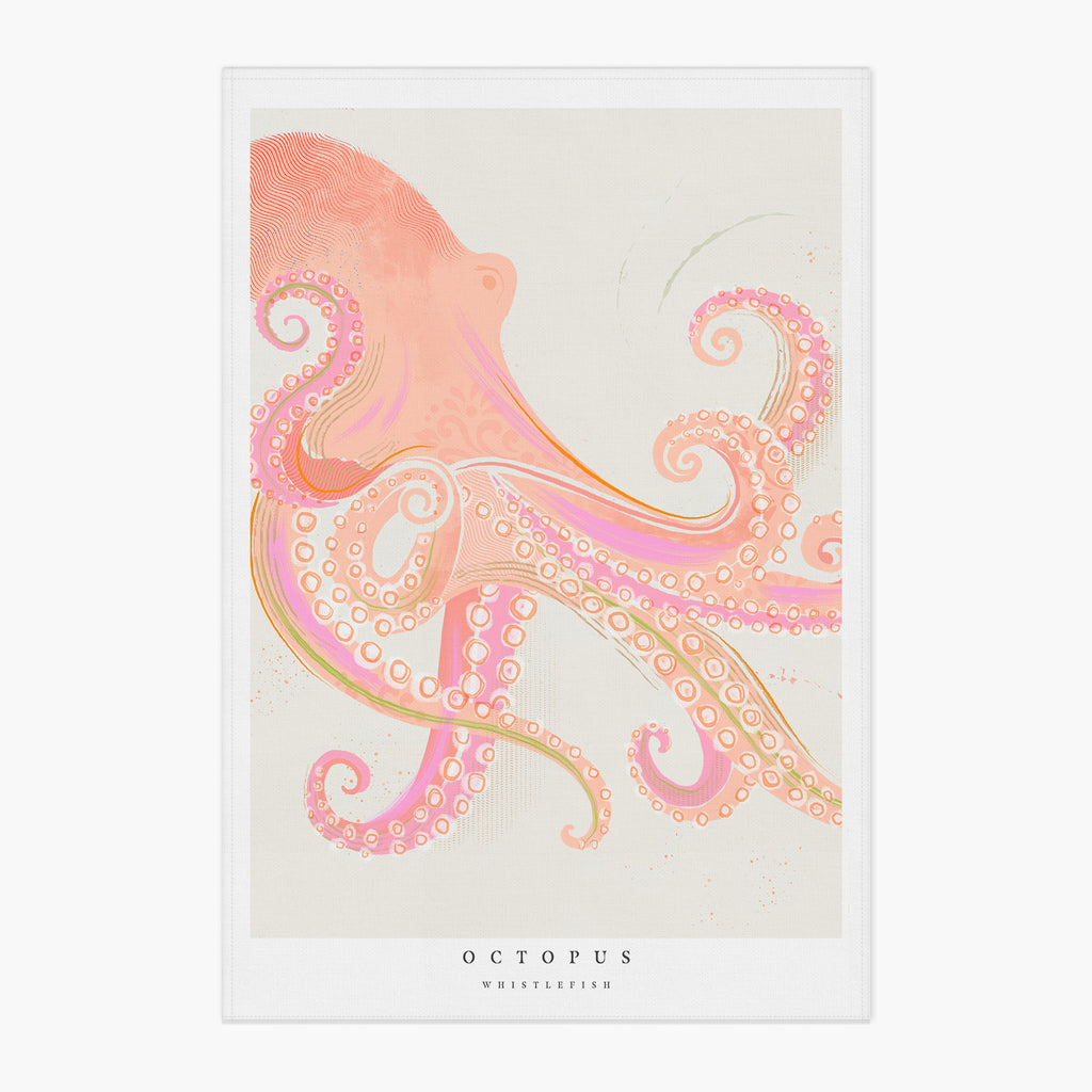 Tea Towel-WTT281 - Seagrass Octopus Tea Towel-Whistlefish